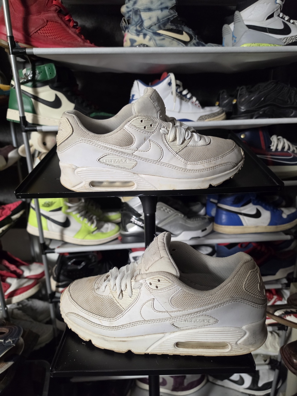 🔥 Nike Air Max 90 Men Size 10.5 Neutral Cream/White Athletic Sneakers